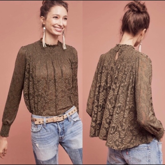 Anthropologie Tops - Anthropologie Amanna Lace Top Boss Boho Peasant S